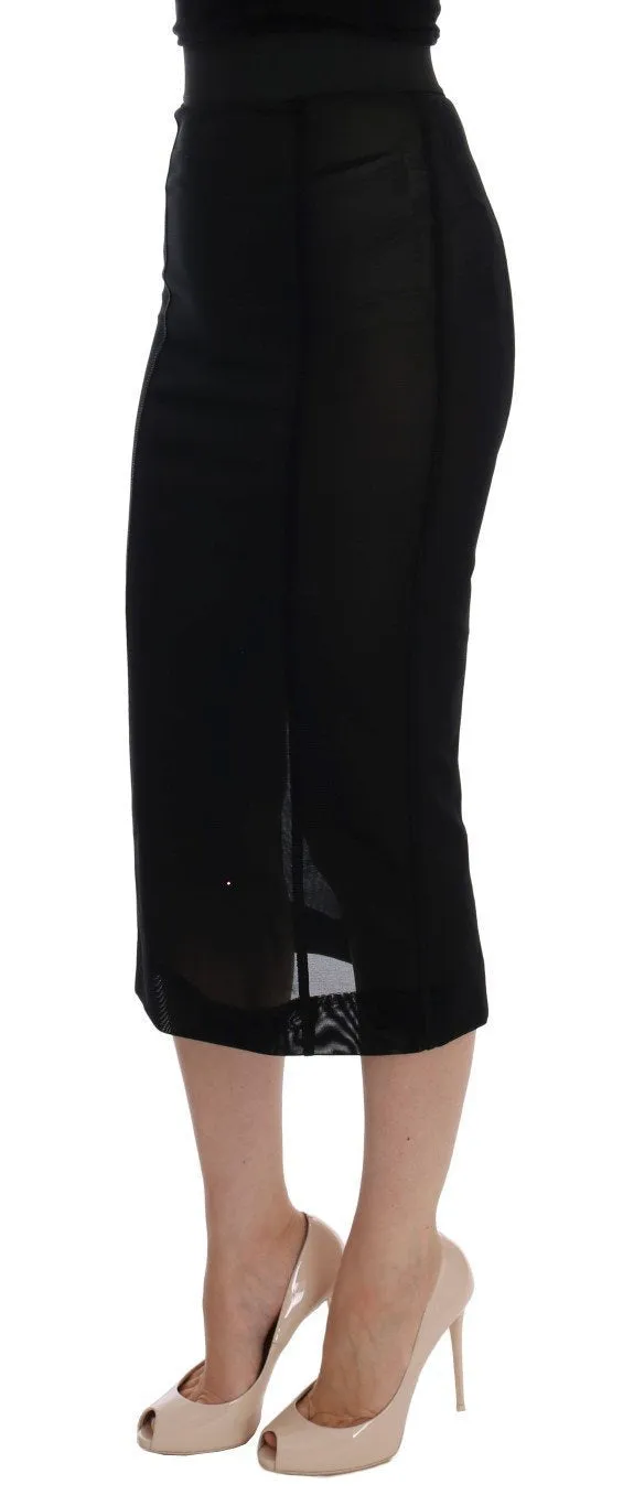 Black Stretch Transparent Skirt
