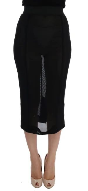 Black Stretch Transparent Skirt