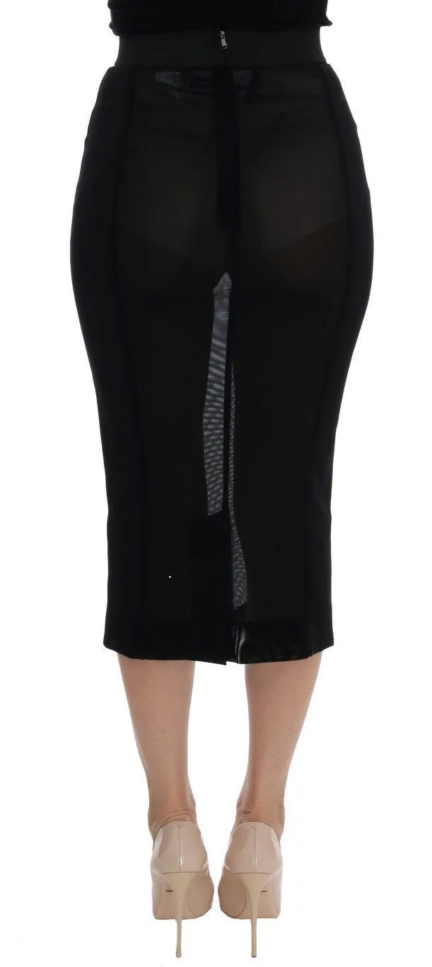Black Stretch Transparent Skirt