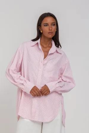 Blak Luxe Two Makes One Shirt - White with Red Stripe
