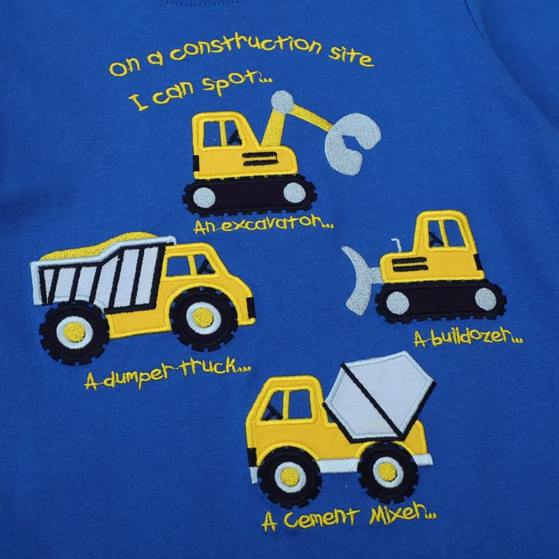 Blue Construction Print T-shirt