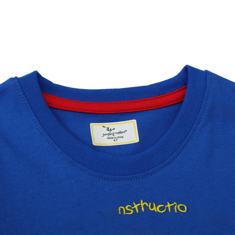 Blue Construction Print T-shirt