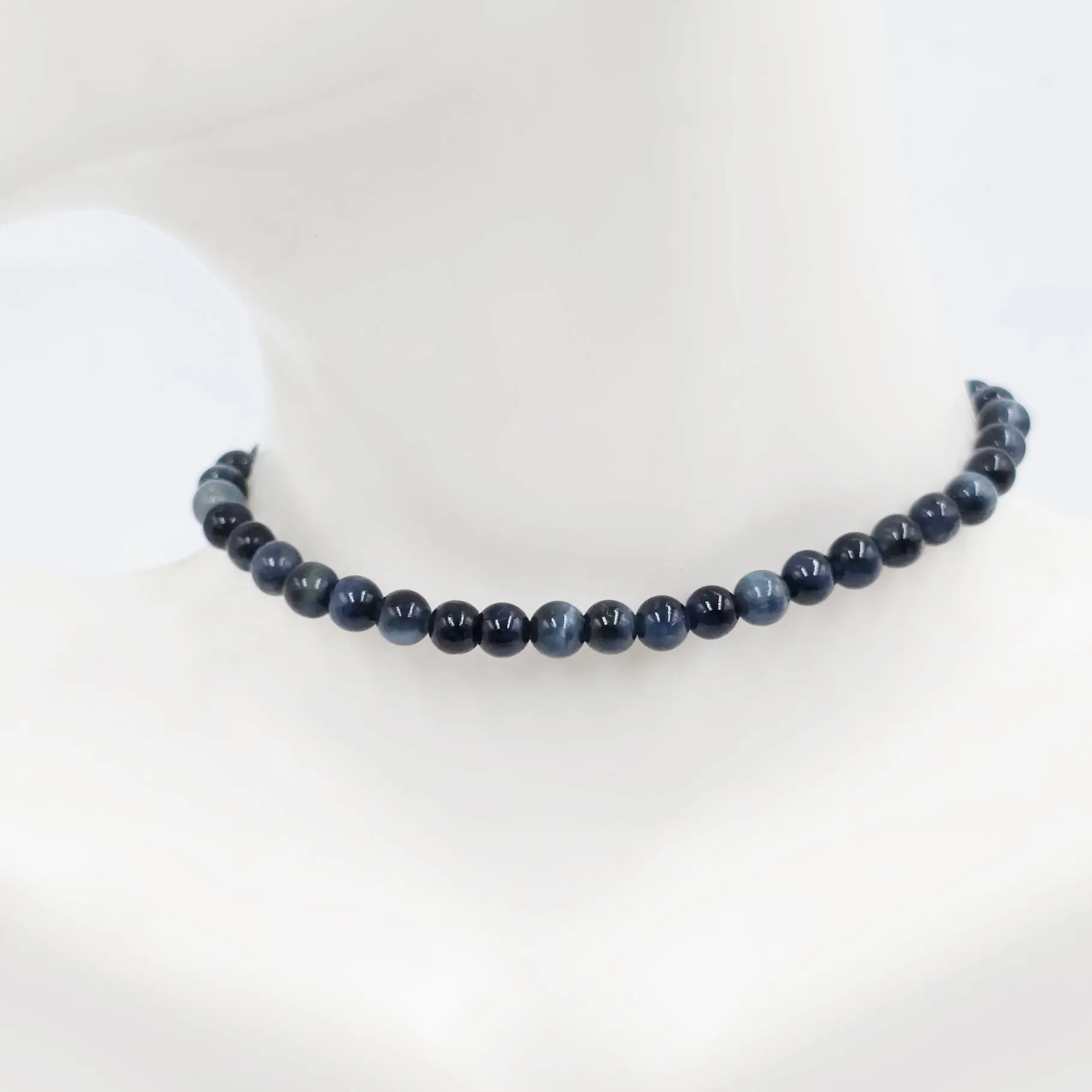 Blue Tiger Eye Bead Bracelet 4mm