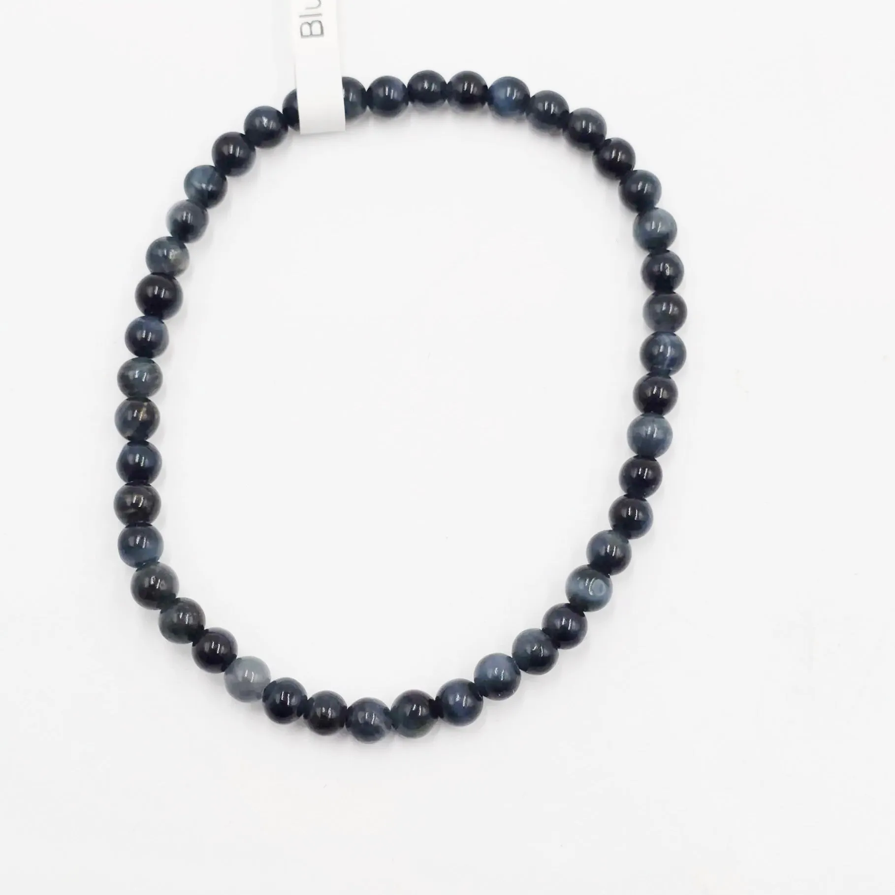Blue Tiger Eye Bead Bracelet 4mm