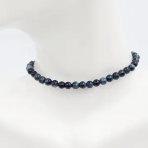 Blue Tiger Eye Bead Bracelet 4mm