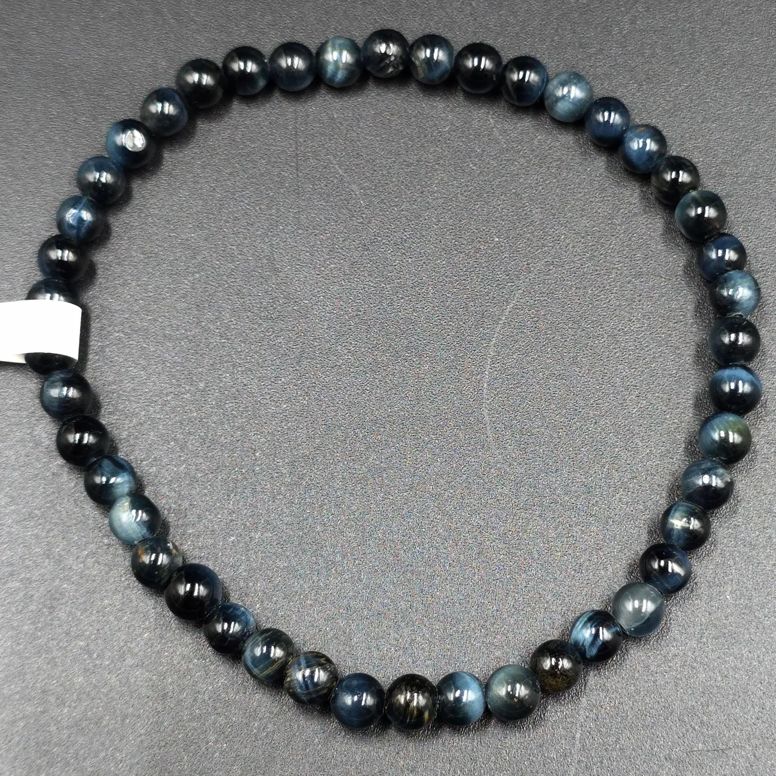 Blue Tiger Eye Bead Bracelet 4mm