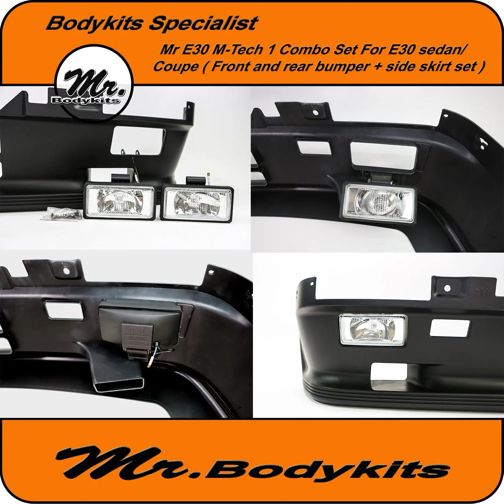 BMW E30 M-Tech 1 Style Bodykits (Front & Rear Bumper   Side Skirts) Combo Set - Sedan/Coupe by Mr Bodykits