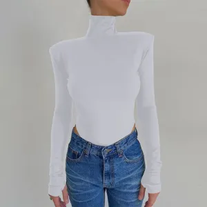 Bold Elegance High Neck Open Back Bodysuit