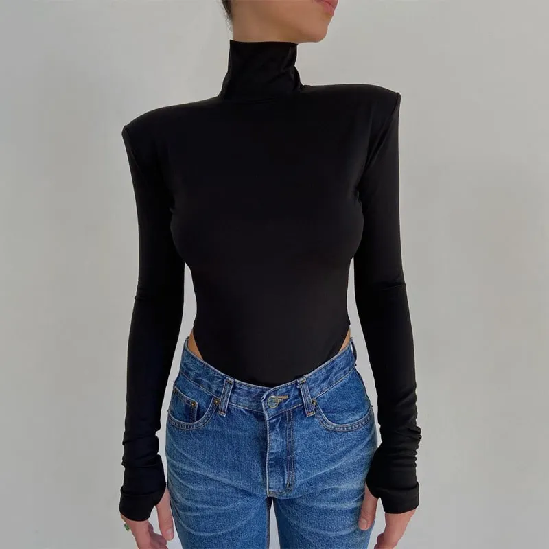 Bold Elegance High Neck Open Back Bodysuit