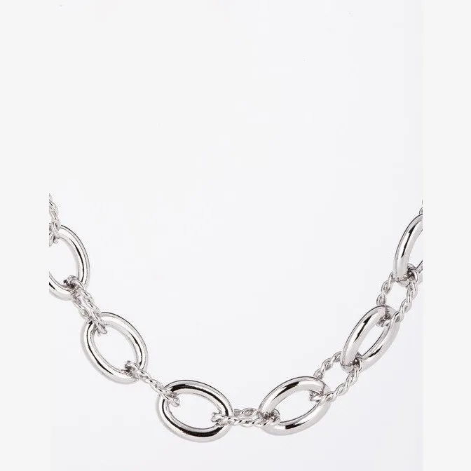 Bold Thick Silver Tone Chain Necklace