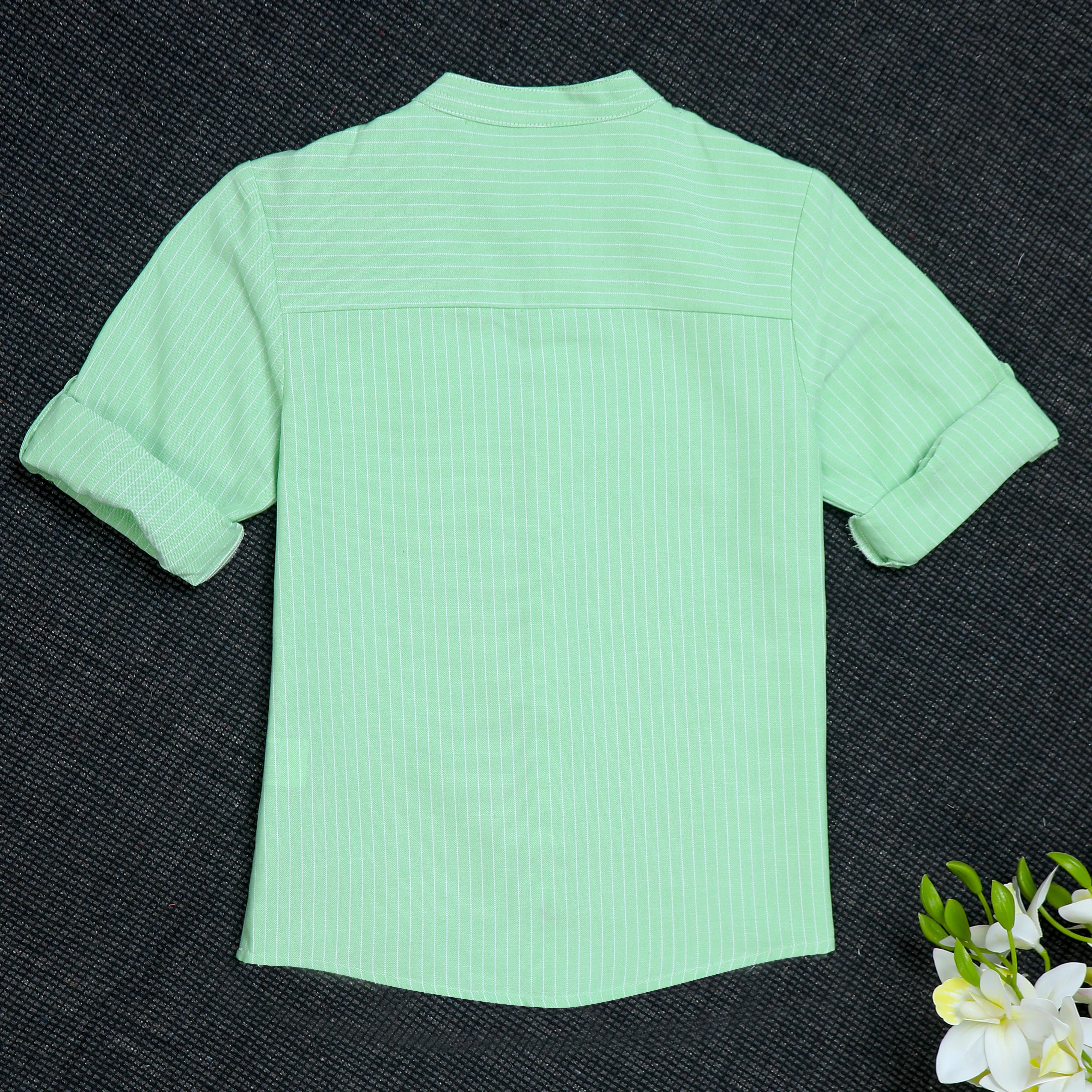 Boys Roll Up Sleeve Shirt Lightsaber Green