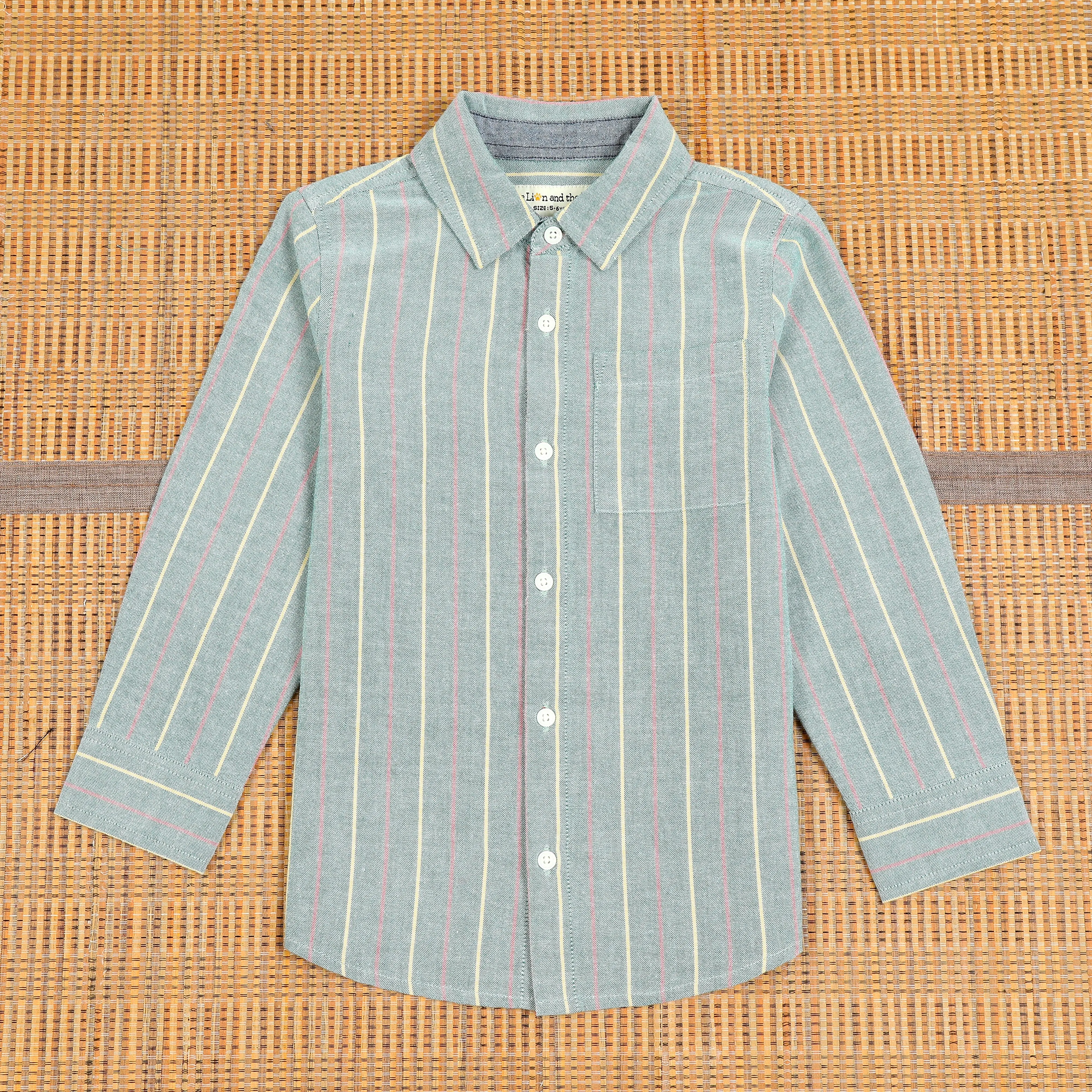 Boys Stripe Full Sleeve Shirt Mint