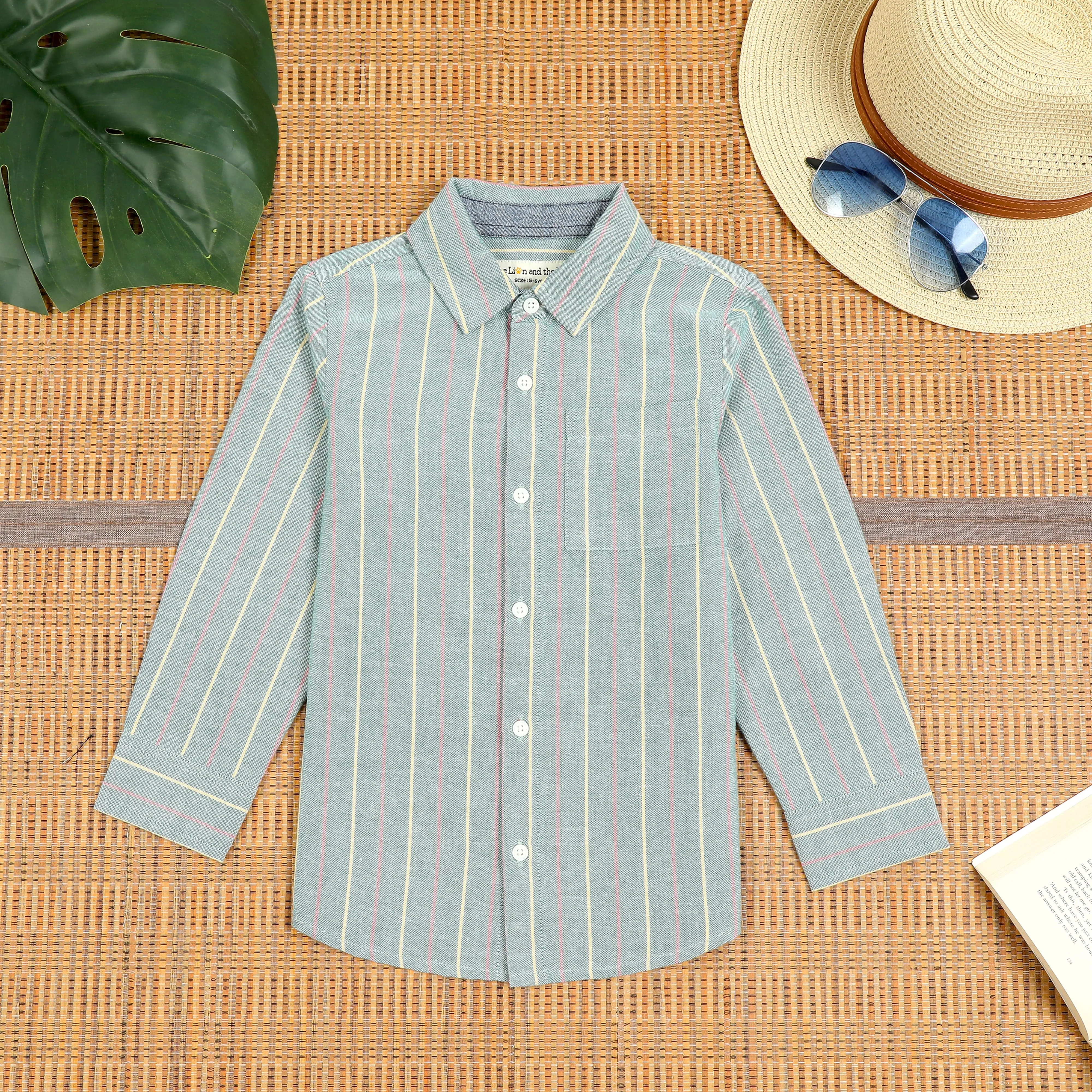 Boys Stripe Full Sleeve Shirt Mint