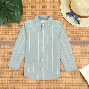 Boys Stripe Full Sleeve Shirt Mint