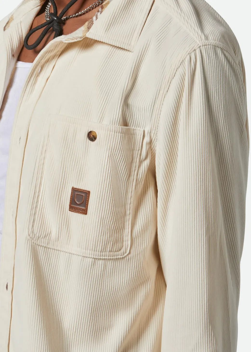 BRIXTON The Field Corduroy Overshirt - Whitecap