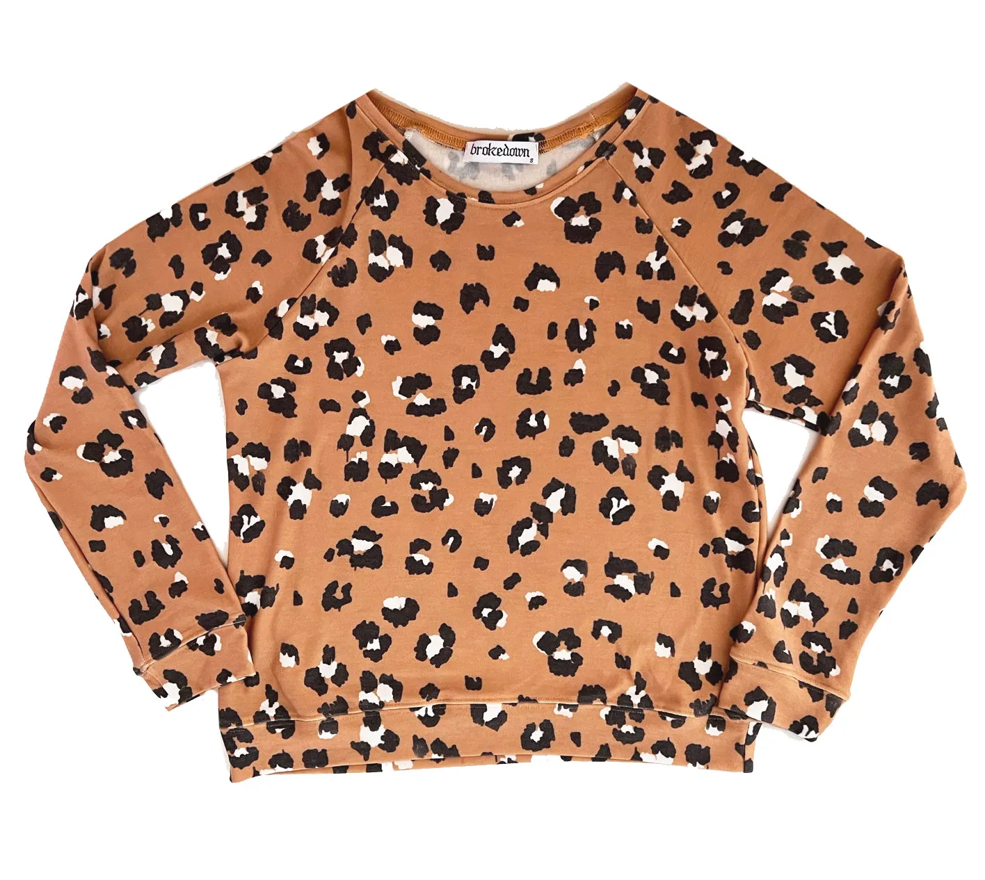 Brokedown Clothing Women's Cheetah Sweatshirt in Caramel
