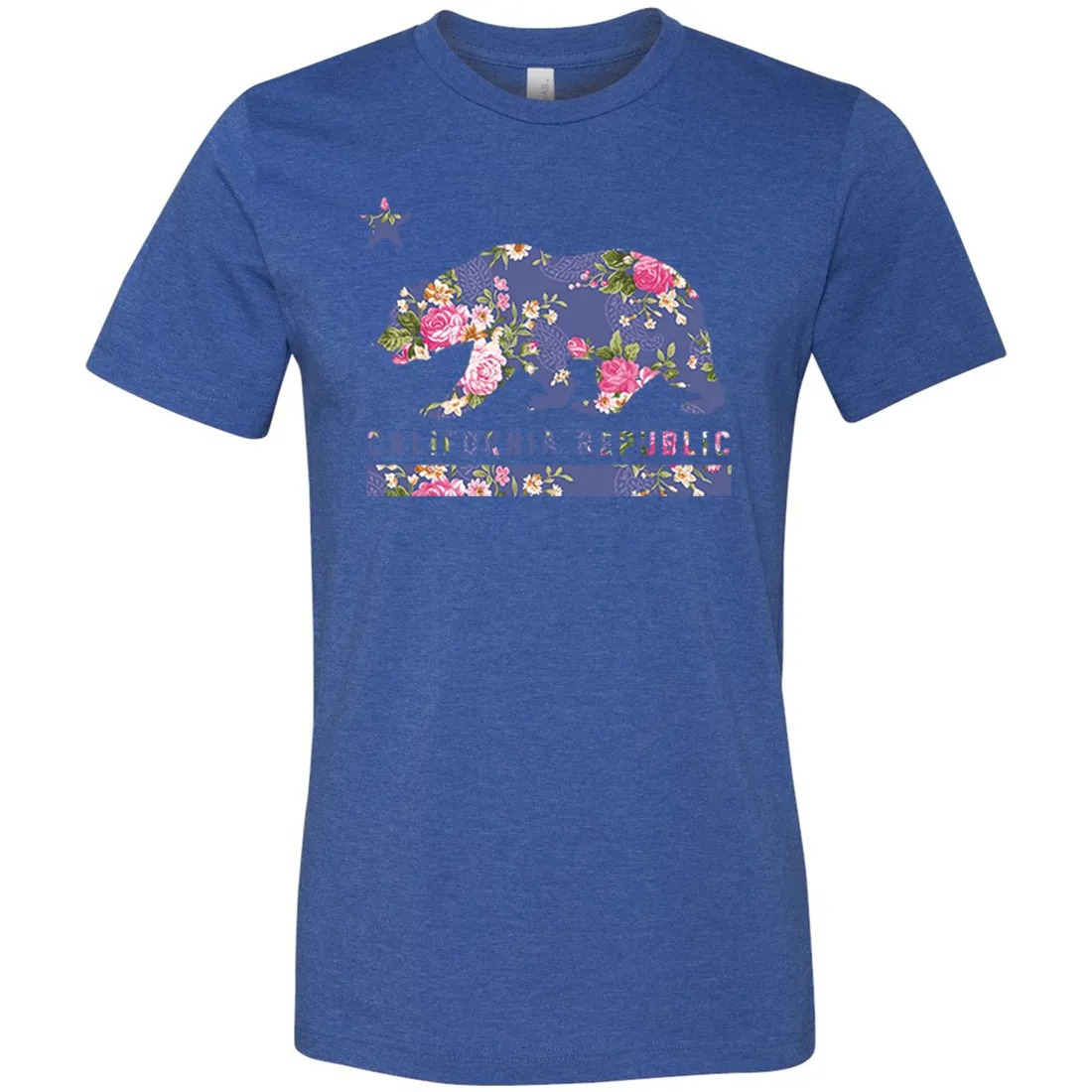 California Republic Paisley Flower Bear Asst Colors Mens Lightweight Fitted T-Shirt/tee