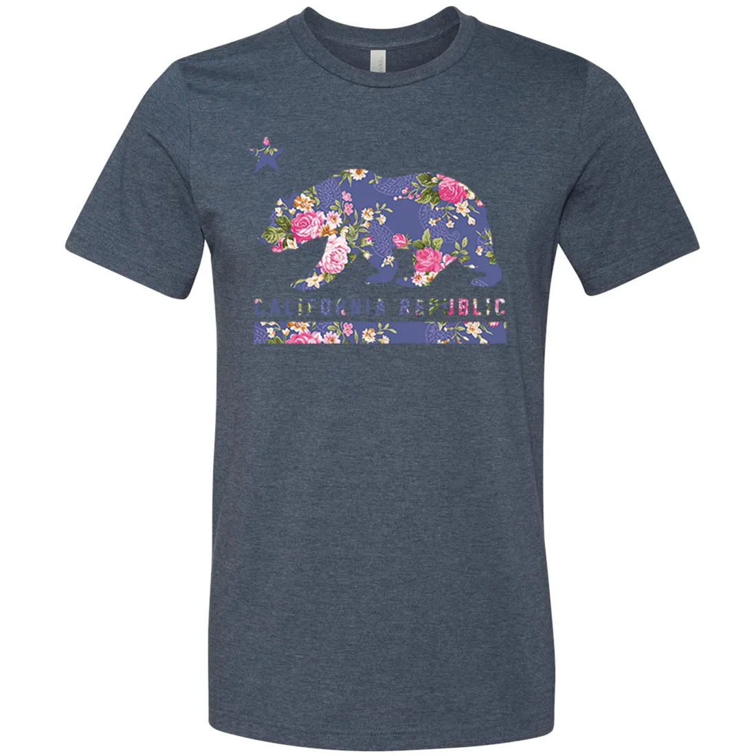 California Republic Paisley Flower Bear Asst Colors Mens Lightweight Fitted T-Shirt/tee