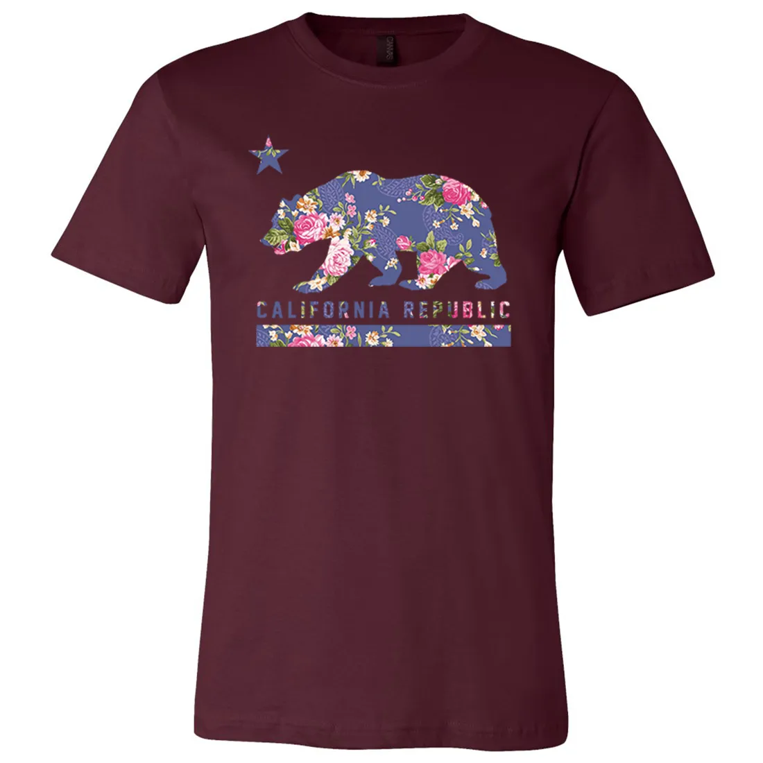 California Republic Paisley Flower Bear Asst Colors Mens Lightweight Fitted T-Shirt/tee
