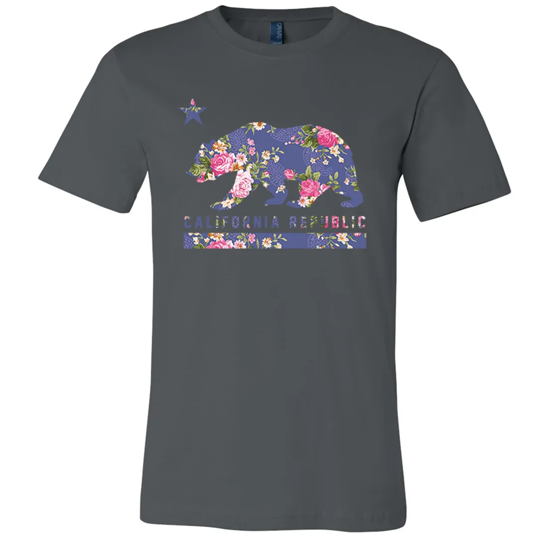 California Republic Paisley Flower Bear Asst Colors Mens Lightweight Fitted T-Shirt/tee