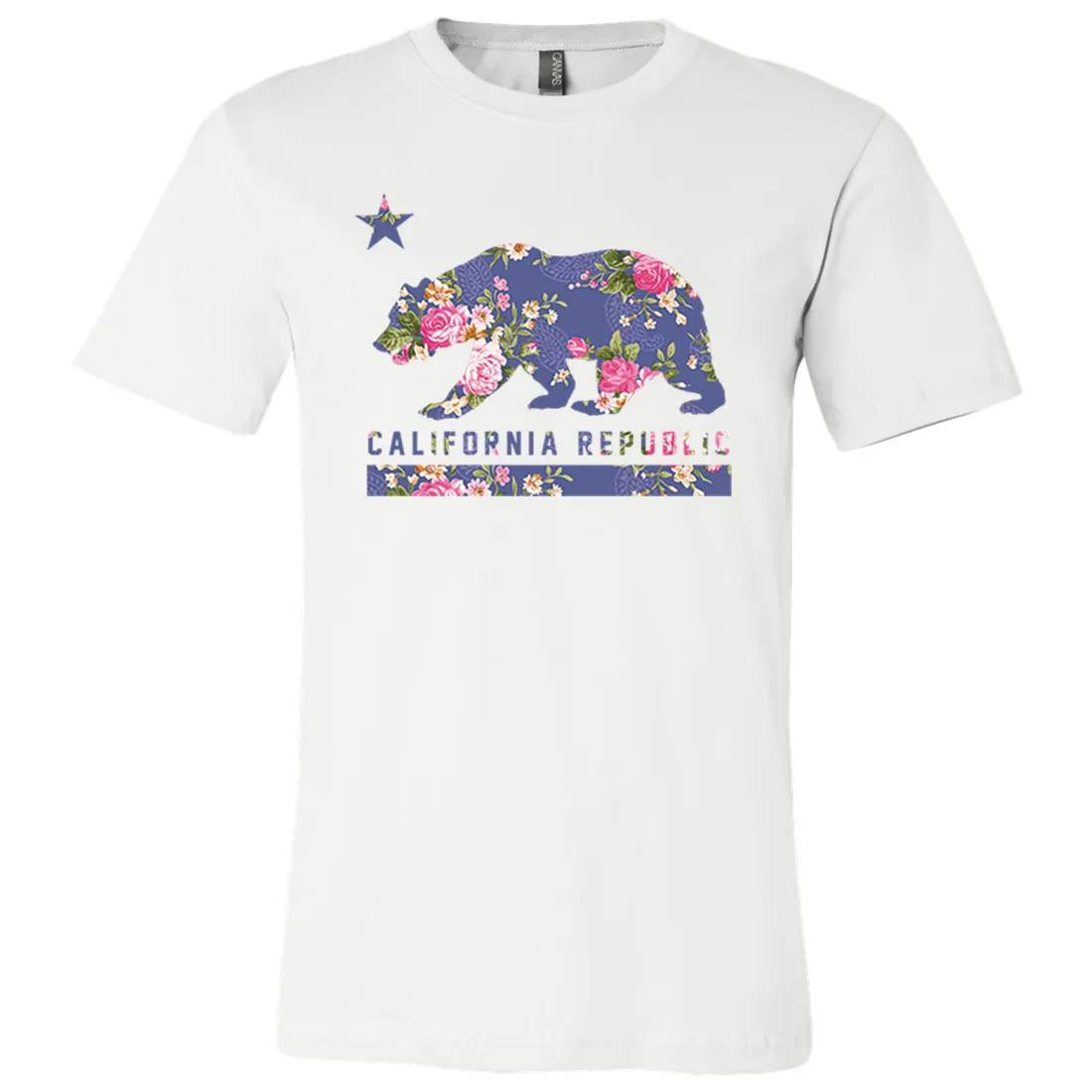 California Republic Paisley Flower Bear Asst Colors Mens Lightweight Fitted T-Shirt/tee