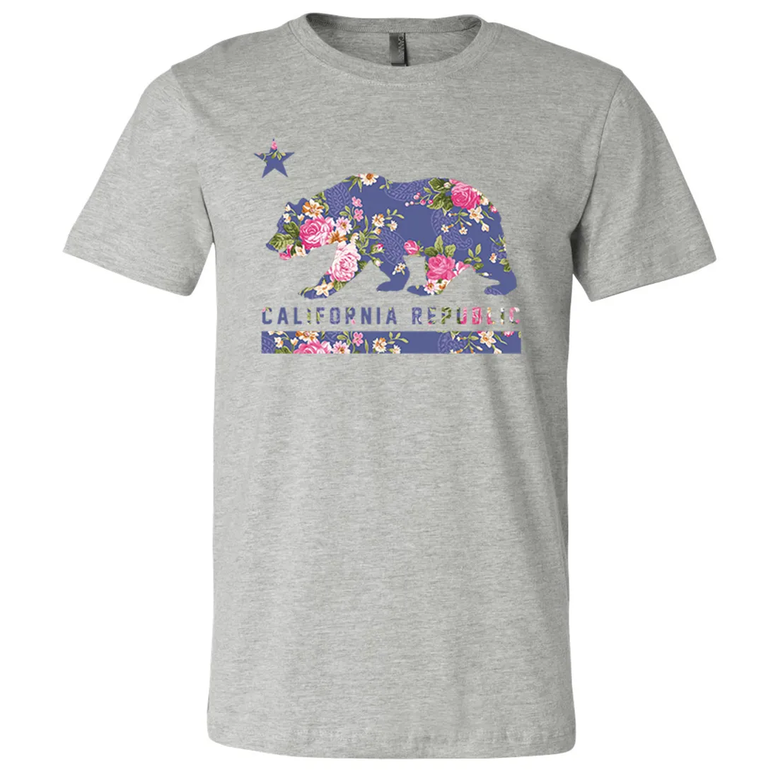 California Republic Paisley Flower Bear Asst Colors Mens Lightweight Fitted T-Shirt/tee