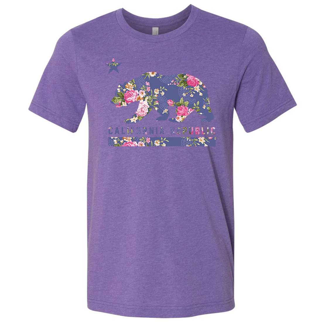 California Republic Paisley Flower Bear Asst Colors Mens Lightweight Fitted T-Shirt/tee
