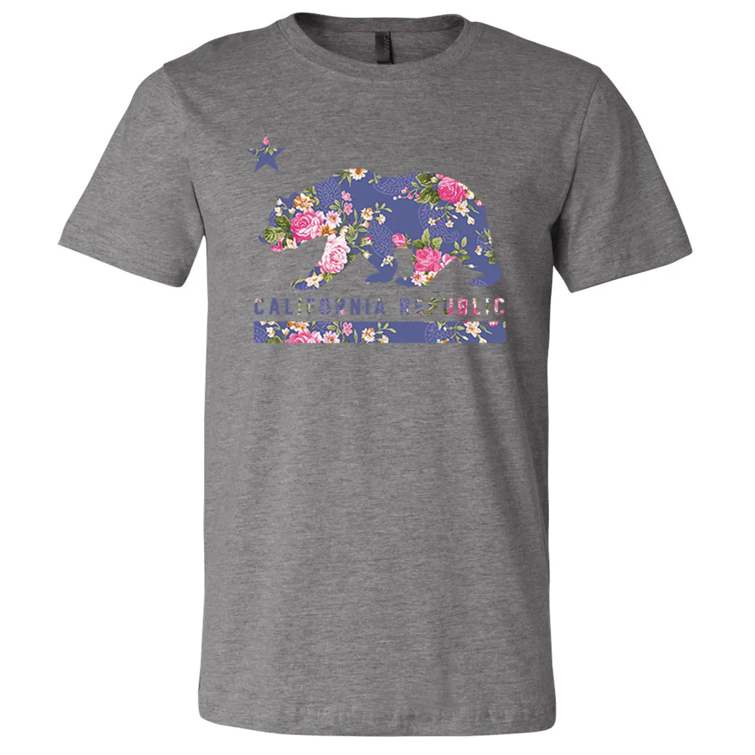 California Republic Paisley Flower Bear Asst Colors Mens Lightweight Fitted T-Shirt/tee