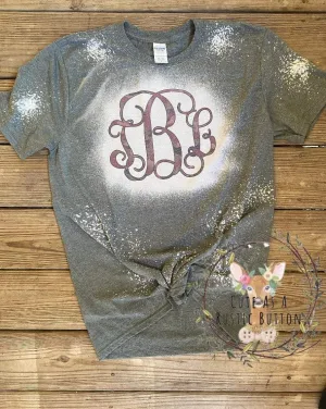 Camo Monogram | Camo Monogram Bleach Tee | Bleach Tee | Camouflaged Monogram Bleach Tee | Bleached Shirt