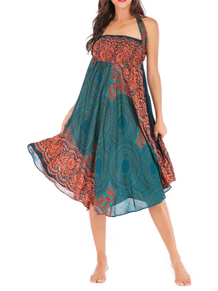 Casual Printed 2-Way Beach Swing Skirts