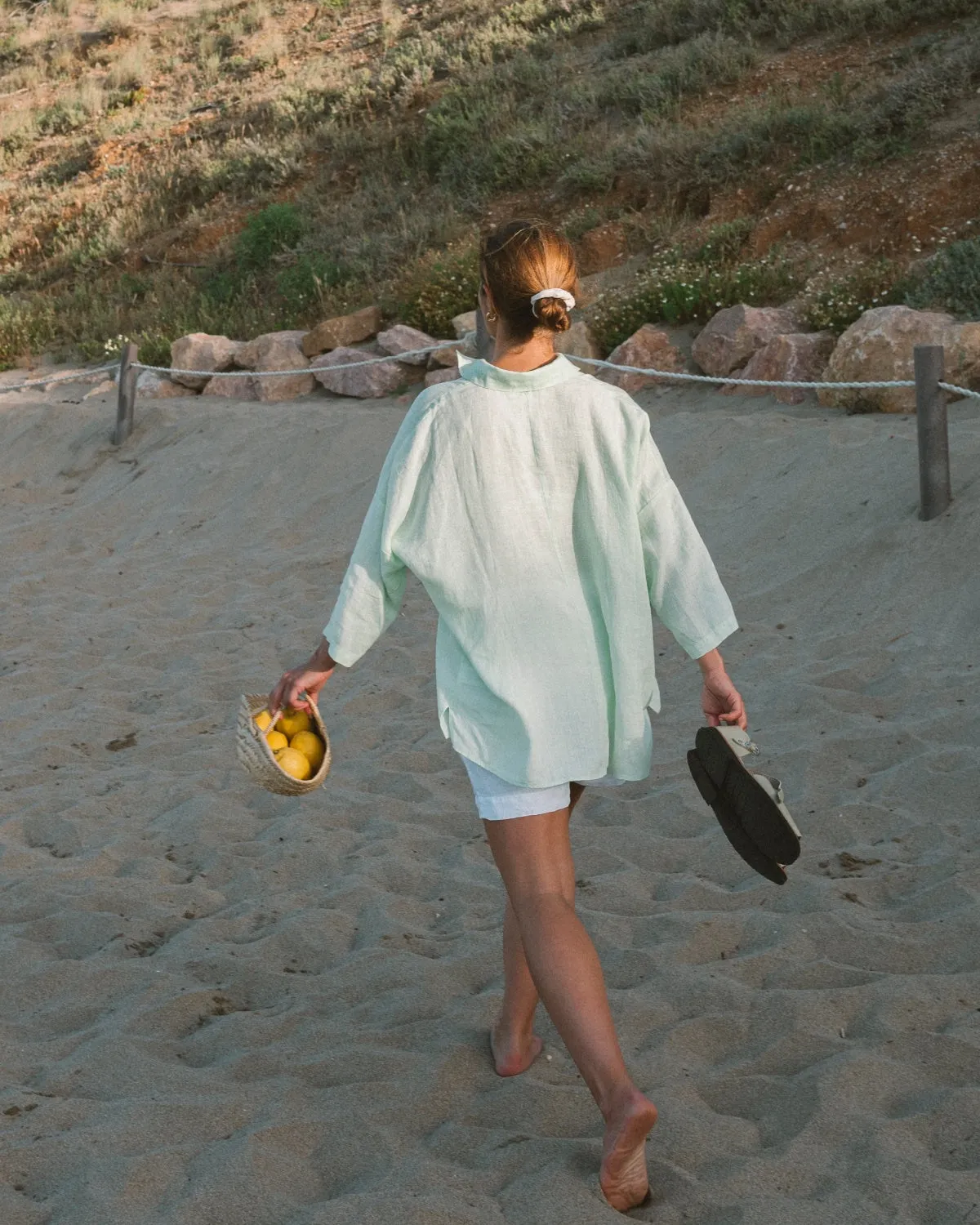 Cathy - Linen Blouse in Mint