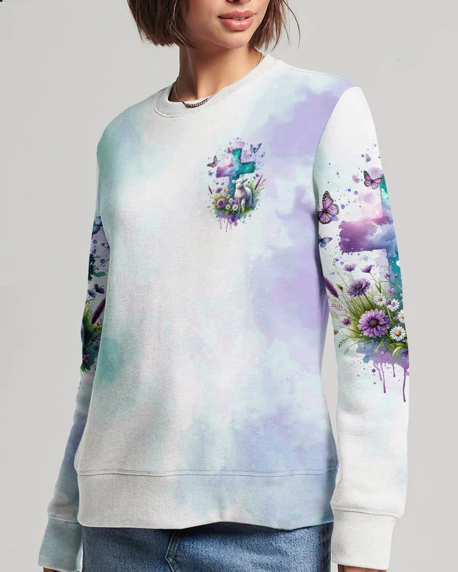 Christianartbag 3D T-Shirt For Women, Accept What Is Let Go Of What Was Lamb Women's All Over Print Shirt, Christian Shirt, Faithful Fashion, 3D Printed Shirts for Christian Women, CABDS05261223