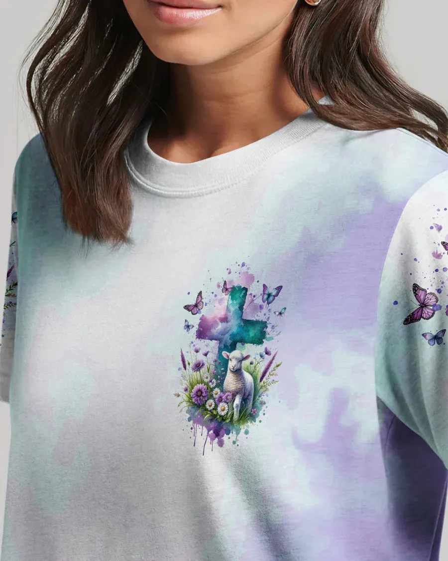 Christianartbag 3D T-Shirt For Women, Accept What Is Let Go Of What Was Lamb Women's All Over Print Shirt, Christian Shirt, Faithful Fashion, 3D Printed Shirts for Christian Women, CABDS05261223