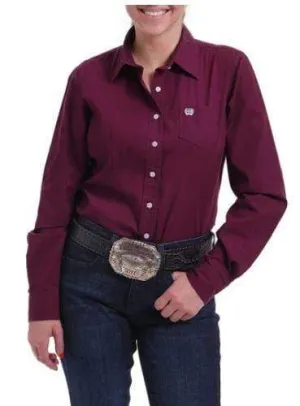 Cinch Shirt Womens Arena Burgundy