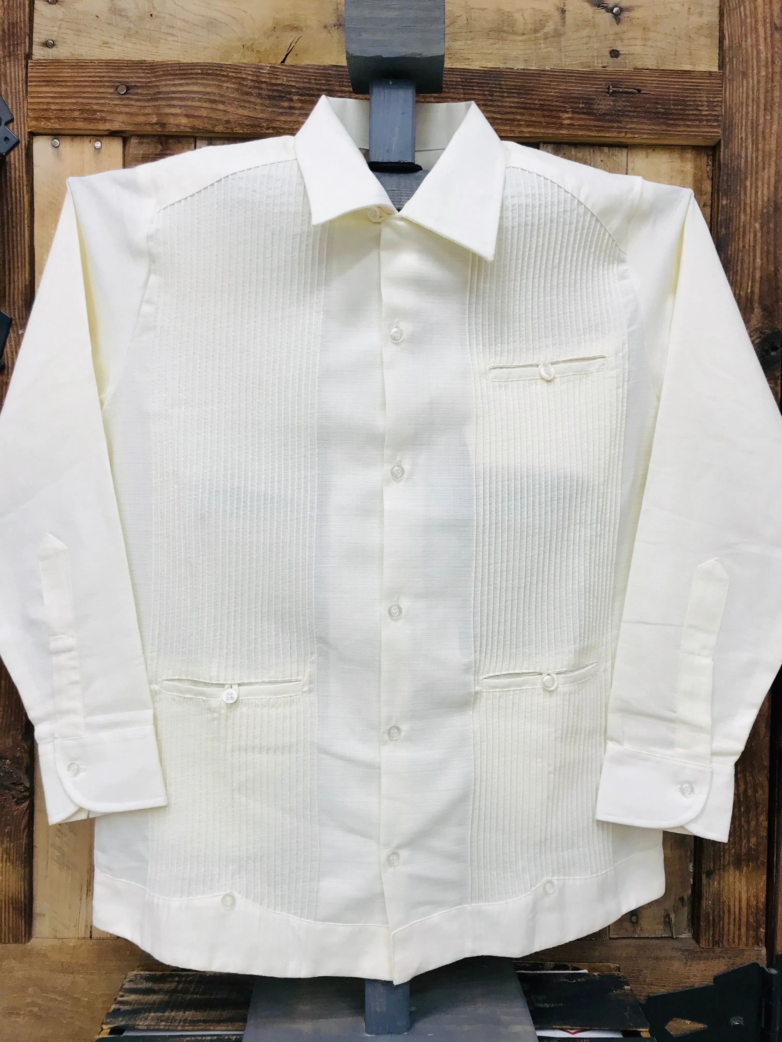 Classic Beige Guayabera Presidencial- Linen Guayabera