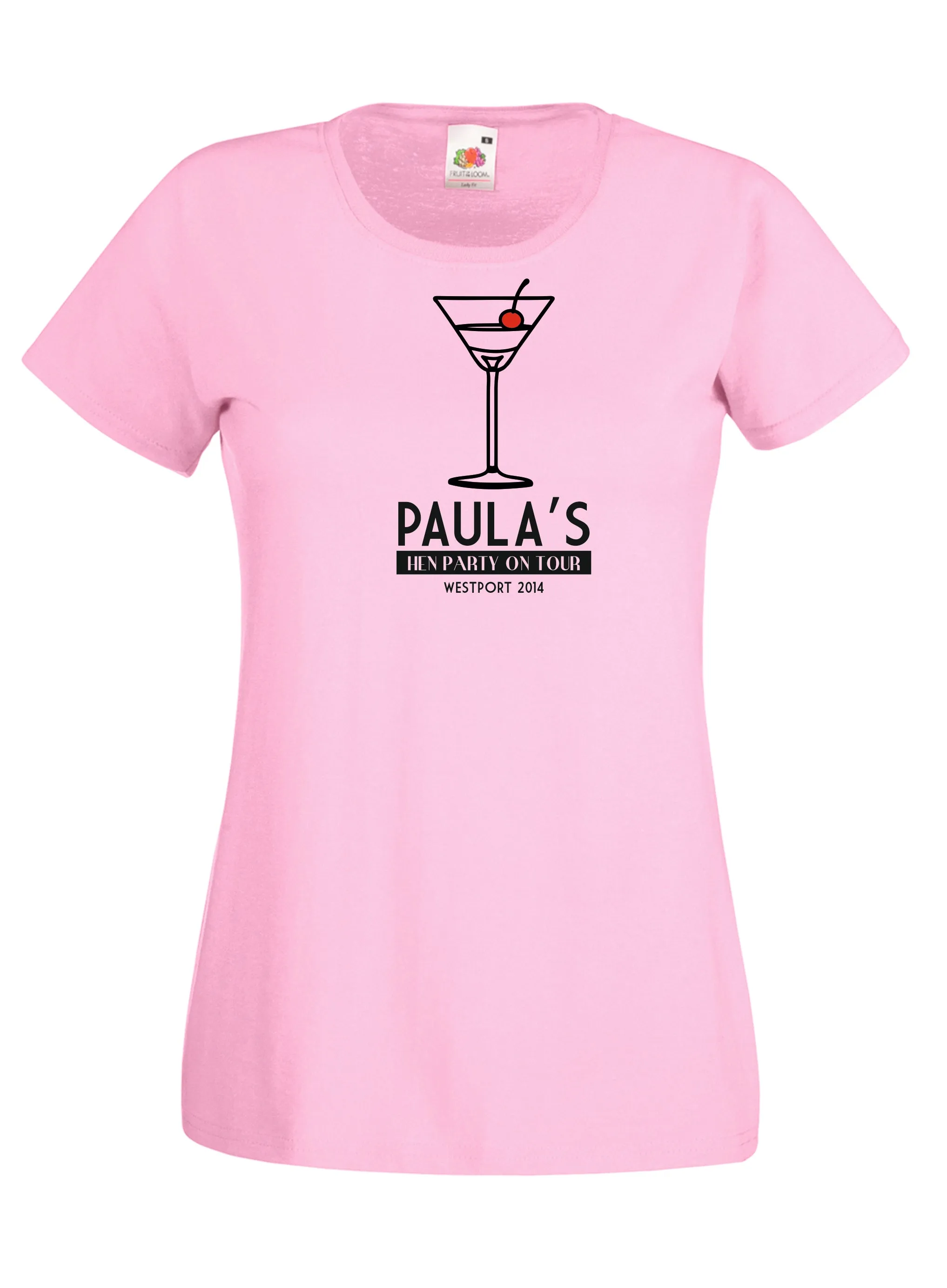 Cocktail Glass Hen Night T-Shirt, Personalised Gift