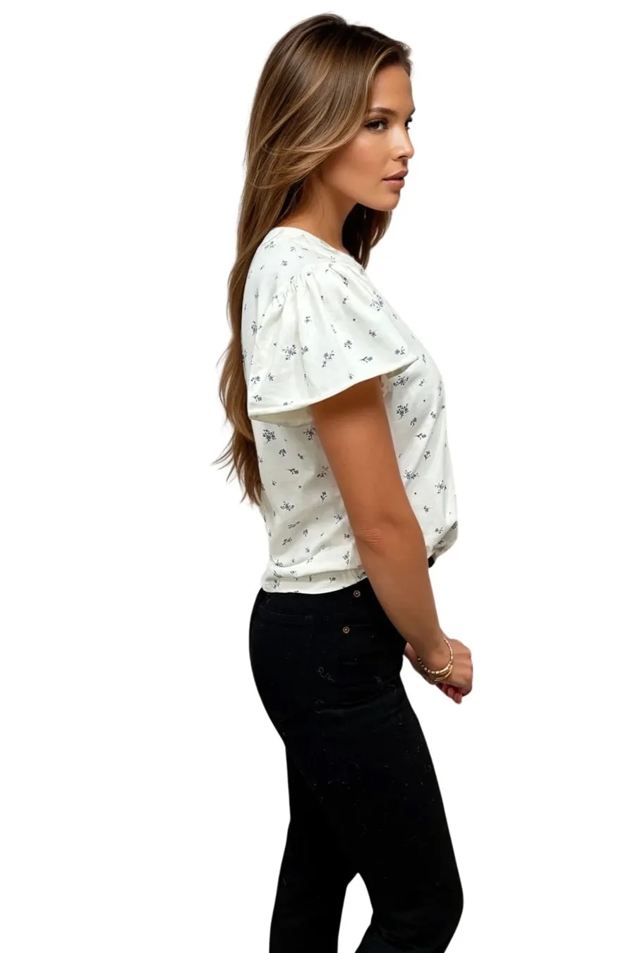 COLETTE RUFFLE SLEEVE TEE