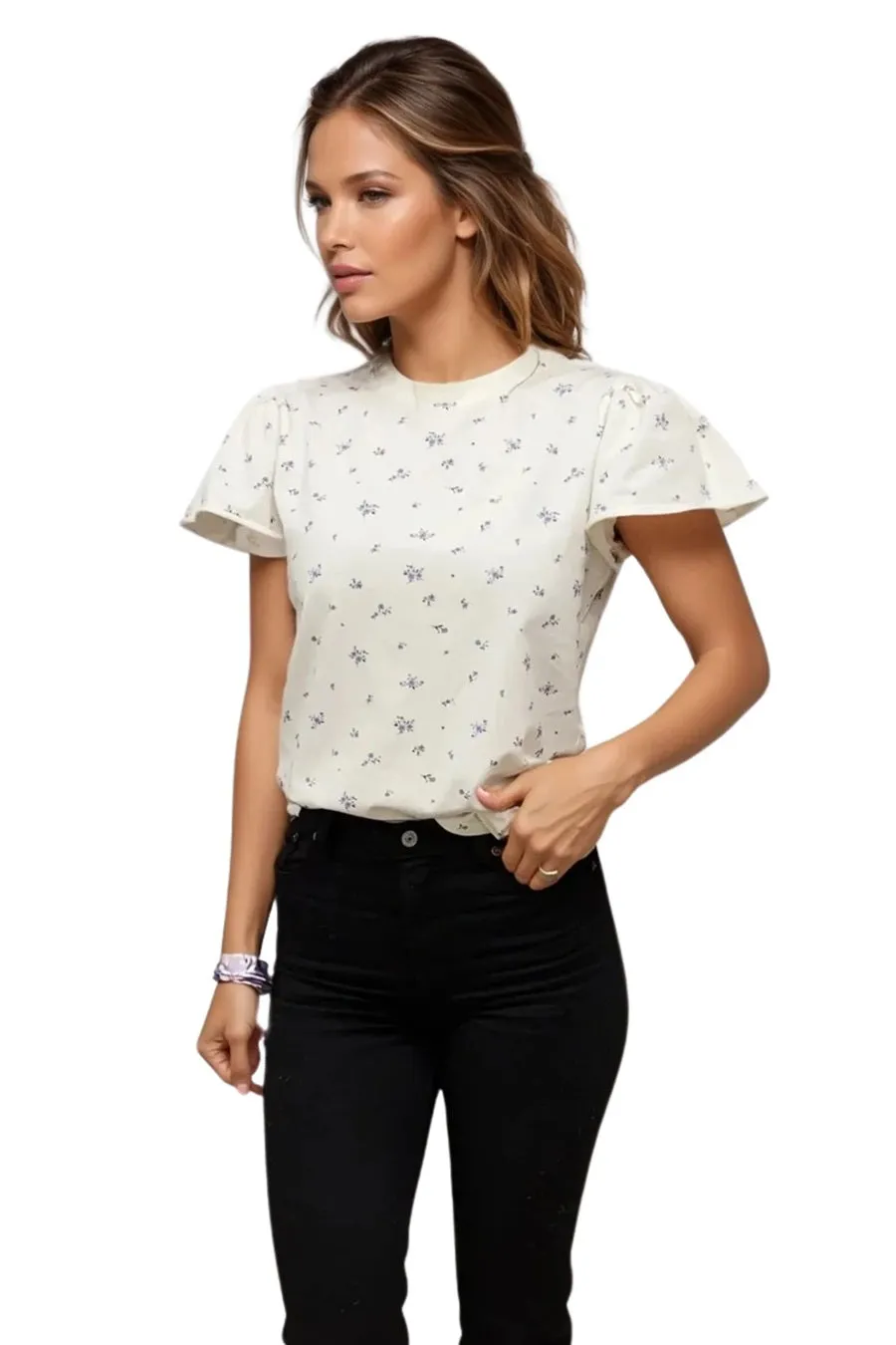 COLETTE RUFFLE SLEEVE TEE