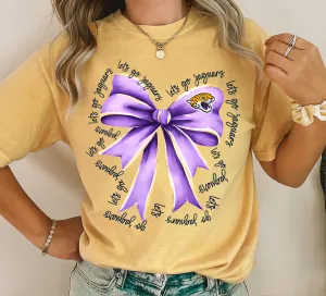 Comfort Colors Purple Bow Desoto Central Jaguars Tee / Desoto County Schools / Mississippi School Shirt