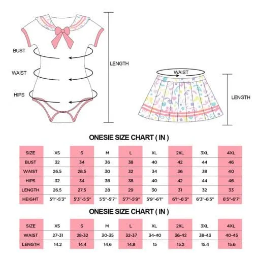 Cosplay Magical Girls Confetti Onesie Skirt Set