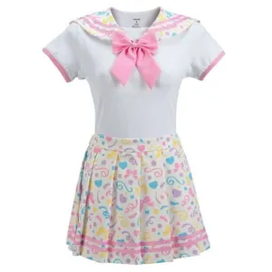 Cosplay Magical Girls Confetti Onesie Skirt Set