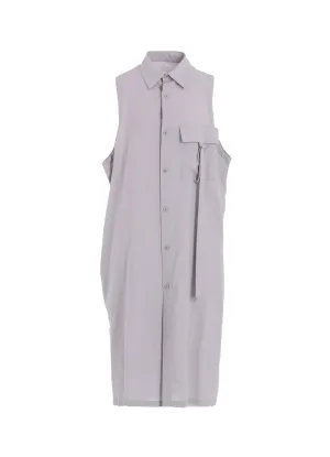 COTTON BOYLE VIYELLA SLEEVELESS SHIRT DRESS