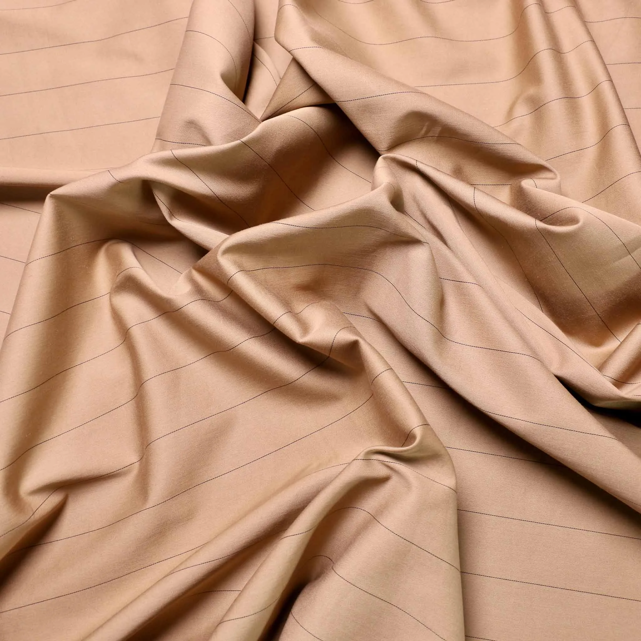 Cotton Sateen Fabric - Beige