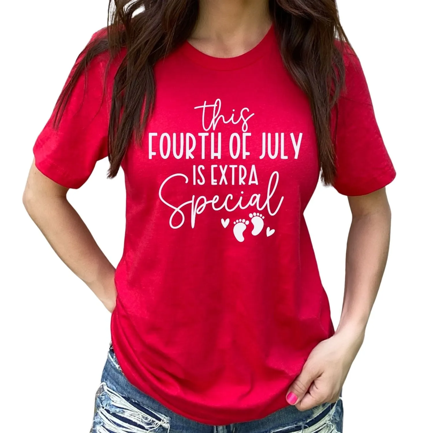 Couples July 4th Pregnancy Announcement Shirts