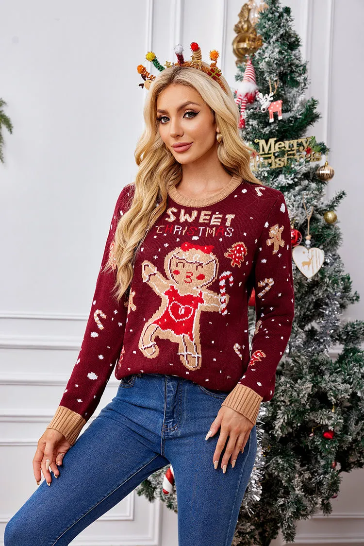 Cozy Long-Sleeved Pullover Christmas Sweater for Festive Autumn and Winter Days