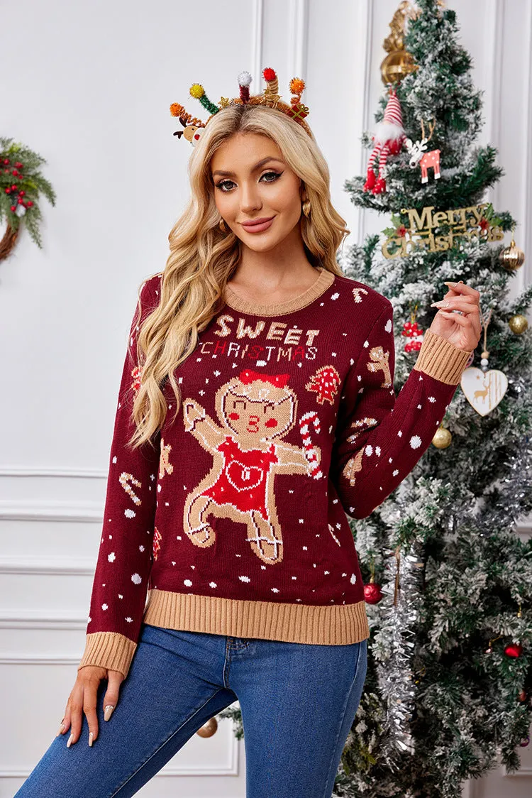 Cozy Long-Sleeved Pullover Christmas Sweater for Festive Autumn and Winter Days