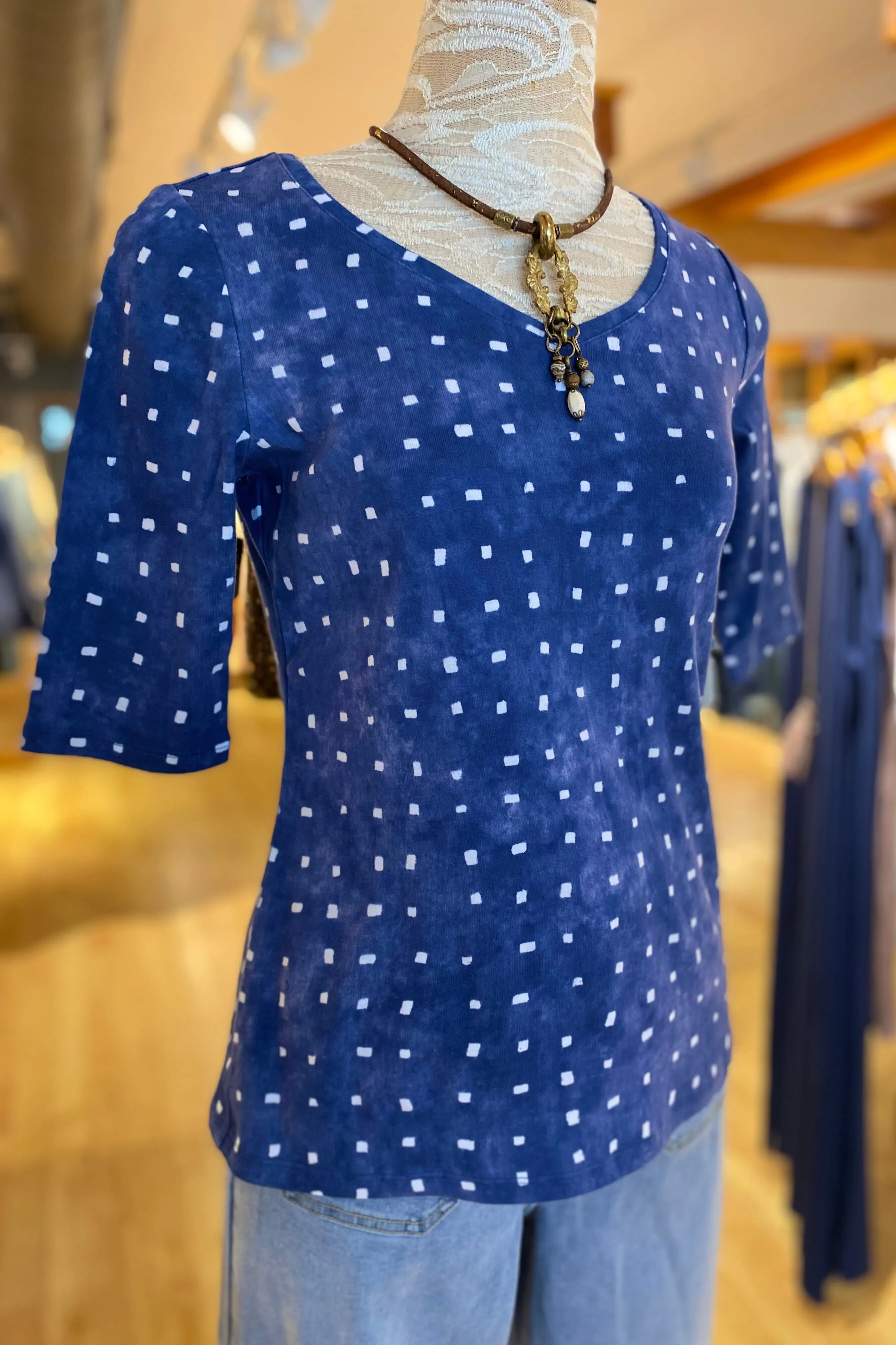 Cozy Rib Tile V-Neck Tee