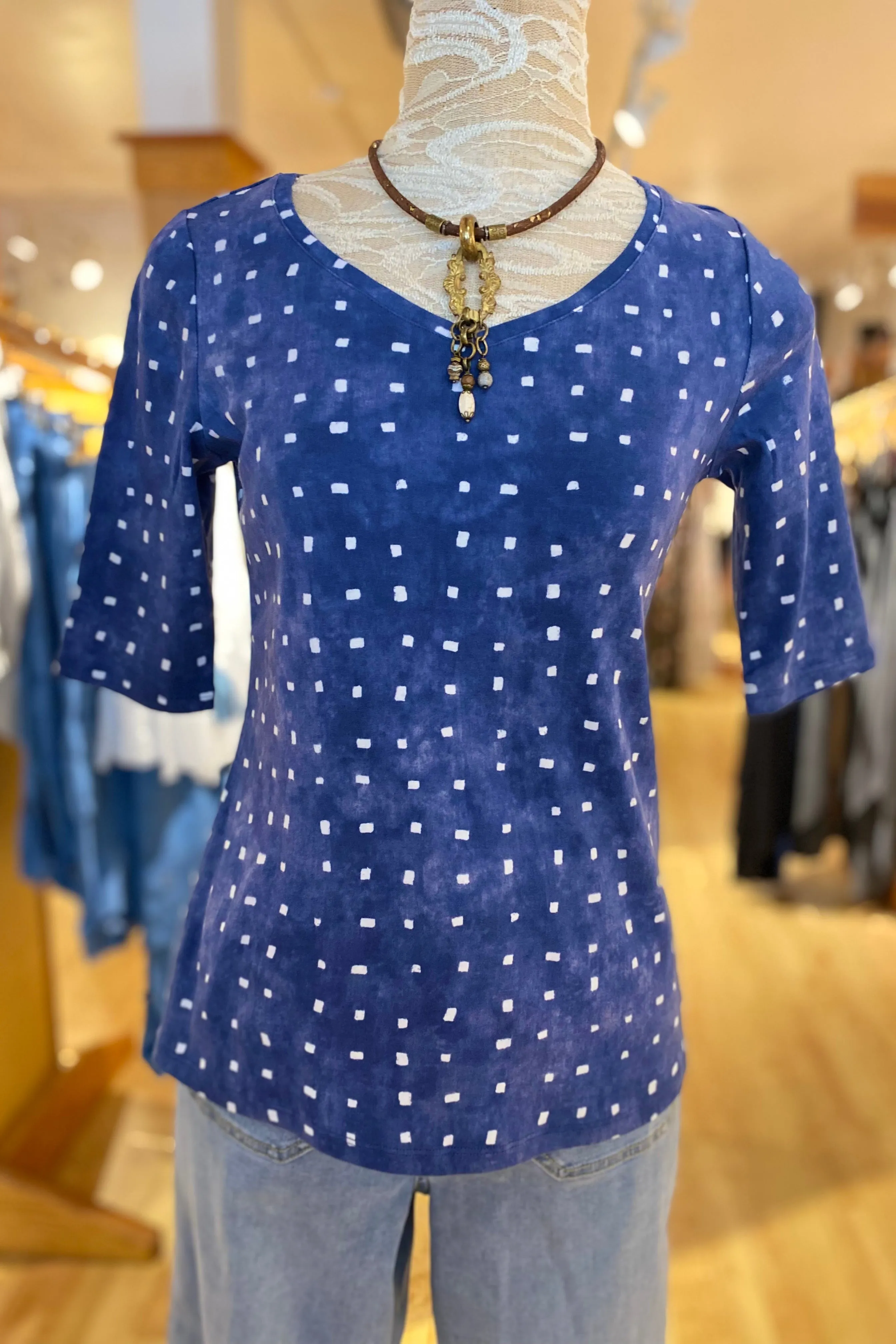 Cozy Rib Tile V-Neck Tee