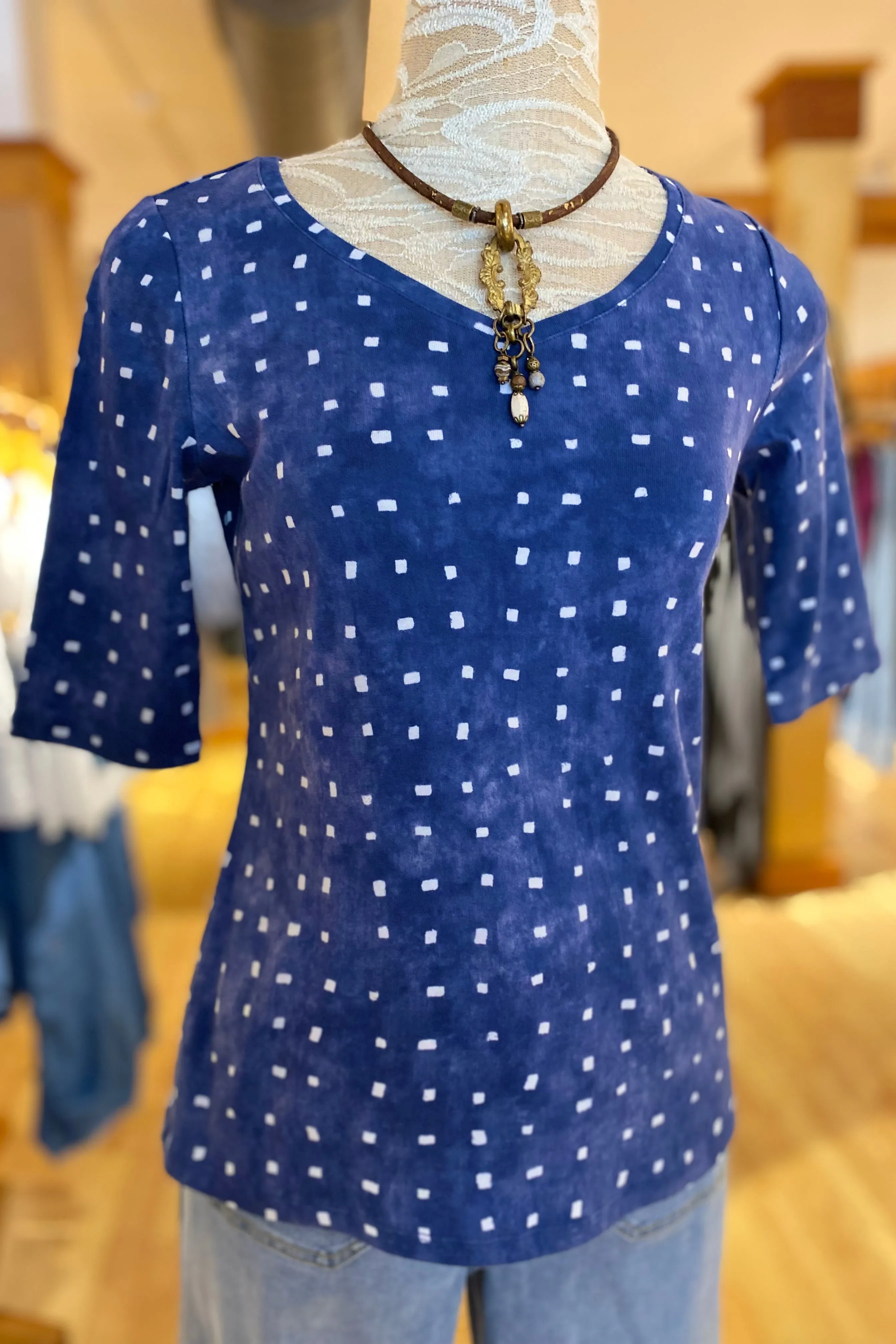 Cozy Rib Tile V-Neck Tee