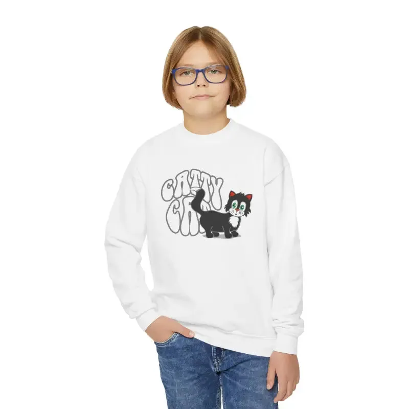 Crazy Cat Youth Sweatshirt for Playful Kids